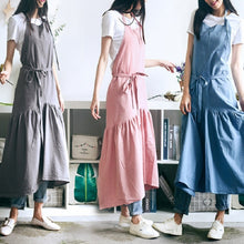Load image into Gallery viewer, Cotton Linen Fishtail Long Slim Fit Apron Florist Manicure Shop Overalls