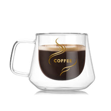Load image into Gallery viewer, Double Wall Mug Office Mugs Heat Insulation Double Coffee Mug Coffee Glass Cup, Labeled, No label