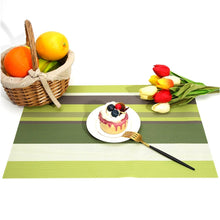 Load image into Gallery viewer, 2 PCS Kitchen Dinning Table Placemat Napkins Heat Resistant PVC Stripe Mat Placemats Manteles Doilies Coaster Cup Pad