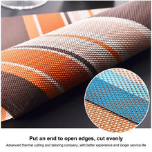 Load image into Gallery viewer, 2 PCS Kitchen Dinning Table Placemat Napkins Heat Resistant PVC Stripe Mat Placemats Manteles Doilies Coaster Cup Pad