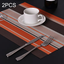 Load image into Gallery viewer, 2 PCS Kitchen Dinning Table Placemat Napkins Heat Resistant PVC Stripe Mat Placemats Manteles Doilies Coaster Cup Pad