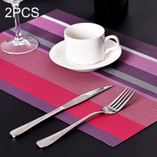 Load image into Gallery viewer, 2 PCS Kitchen Dinning Table Placemat Napkins Heat Resistant PVC Stripe Mat Placemats Manteles Doilies Coaster Cup Pad