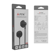 Load image into Gallery viewer, PTM D31 Earphone Stereo Bass Eardphones with Mic Handsfree Sport Gaming Eardphones for Mobile Phones Samsung Xiaomi
