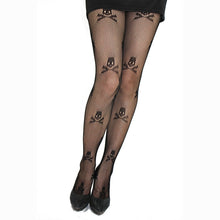 Load image into Gallery viewer, Sexy Fishnet Skull Print Stretch Pantyhose