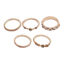 Load image into Gallery viewer, 5 PCS/Set Fashion Women Rose Gold Rhinestone Elegant Rings Jewelry Set, 6, 7, 8, 10
