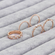 Load image into Gallery viewer, 5 PCS/Set Fashion Women Rose Gold Rhinestone Elegant Rings Jewelry Set, 6, 7, 8, 10