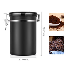 Load image into Gallery viewer, Coffee Container Stainless Steel Tea Storage Chests Black Kitchen Sotrage Canister Coffee Tea Caddies Teaware