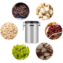 Load image into Gallery viewer, Coffee Container Stainless Steel Tea Storage Chests Black Kitchen Sotrage Canister Coffee Tea Caddies Teaware