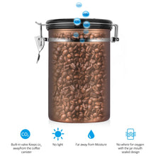 Load image into Gallery viewer, Coffee Container Stainless Steel Tea Storage Chests Black Kitchen Sotrage Canister Coffee Tea Caddies Teaware
