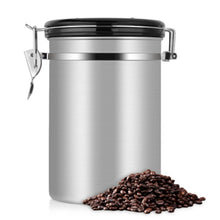 Load image into Gallery viewer, Coffee Container Stainless Steel Tea Storage Chests Black Kitchen Sotrage Canister Coffee Tea Caddies Teaware