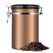 Load image into Gallery viewer, Coffee Container Stainless Steel Tea Storage Chests Black Kitchen Sotrage Canister Coffee Tea Caddies Teaware