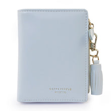 Load image into Gallery viewer, Brief Design Bifold Tassel Women Wallet PU Leather Short Credit Card Holder Purse