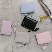 Load image into Gallery viewer, Brief Design Bifold Tassel Women Wallet PU Leather Short Credit Card Holder Purse