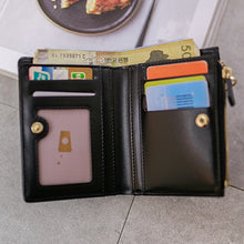 Load image into Gallery viewer, Brief Design Bifold Tassel Women Wallet PU Leather Short Credit Card Holder Purse