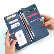 Load image into Gallery viewer, Women Long Wallet Female High Capacity Double Zippers Clutch Purse