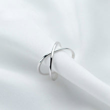 Load image into Gallery viewer, Sterling Silver Simple Cross Open Ring Jewelry