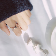 Load image into Gallery viewer, Sterling Silver Simple Cross Open Ring Jewelry