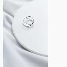 Load image into Gallery viewer, Sterling Silver Simple Cross Open Ring Jewelry