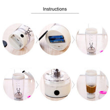 Load image into Gallery viewer, 600ML Mixer Water Bottle Portable Electric Protein Automatic Creative Coffee Milk Cup