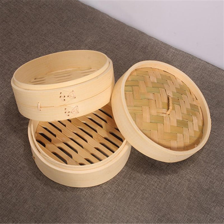 Xiaolongbao Bamboo Steamer Household Steamed Dumpling Cage Drawer Multi Layer Deepened Bamboo Steaming Rack, 10cm Cover, 10cm Cage, 13cm Cover, 13cm Cage
