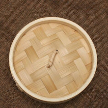Load image into Gallery viewer, Xiaolongbao Bamboo Steamer Household Steamed Dumpling Cage Drawer Multi Layer Deepened Bamboo Steaming Rack, 10cm Cover, 10cm Cage, 13cm Cover, 13cm Cage