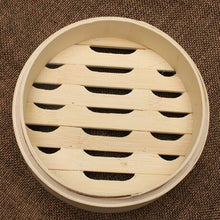 Load image into Gallery viewer, Xiaolongbao Bamboo Steamer Household Steamed Dumpling Cage Drawer Multi Layer Deepened Bamboo Steaming Rack, 10cm Cover, 10cm Cage, 13cm Cover, 13cm Cage