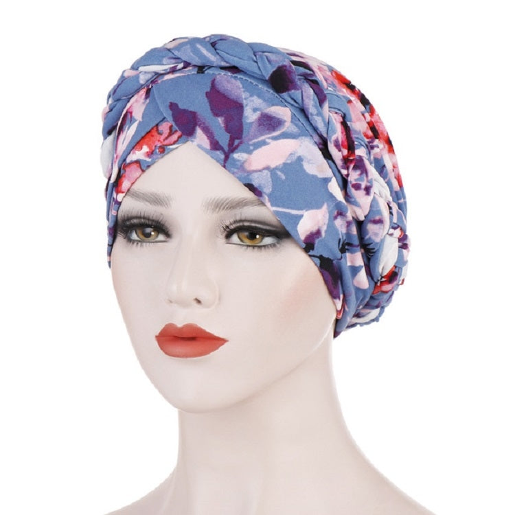 Women Printed Brushed Milk Silk Turban Hat Short Pullover Hat