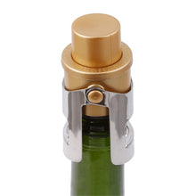 Load image into Gallery viewer, Push-button Stainless Steel Pumping Champagne Stopper Sparkling Champagne Snap Wing Vacuum Wine Stopper, 2 PCS  Push-button Wine Bottle Stopper(Black), 2 PCS  Push-button Wine Bottle Stopper(Gold), 2 PCS  Push-button Wine Bottle Stopper(Silver)