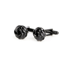 Load image into Gallery viewer, French Style Fashion Knot Design Men Cufflinks， Party Suit Shirt Cuff Buttons, Black, Gold, Silver
