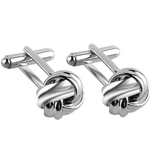 Load image into Gallery viewer, French Style Fashion Knot Design Men Cufflinks， Party Suit Shirt Cuff Buttons, Black, Gold, Silver
