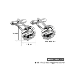 Load image into Gallery viewer, French Style Fashion Knot Design Men Cufflinks， Party Suit Shirt Cuff Buttons, Black, Gold, Silver