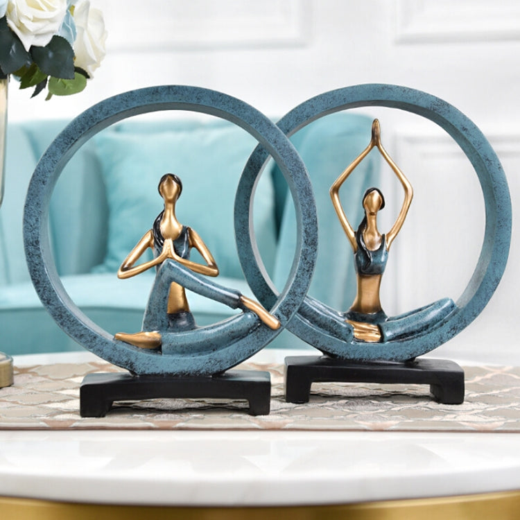 Modern Abstract Art Resin Yoga Pose Statue Yoga Studio Decorations
