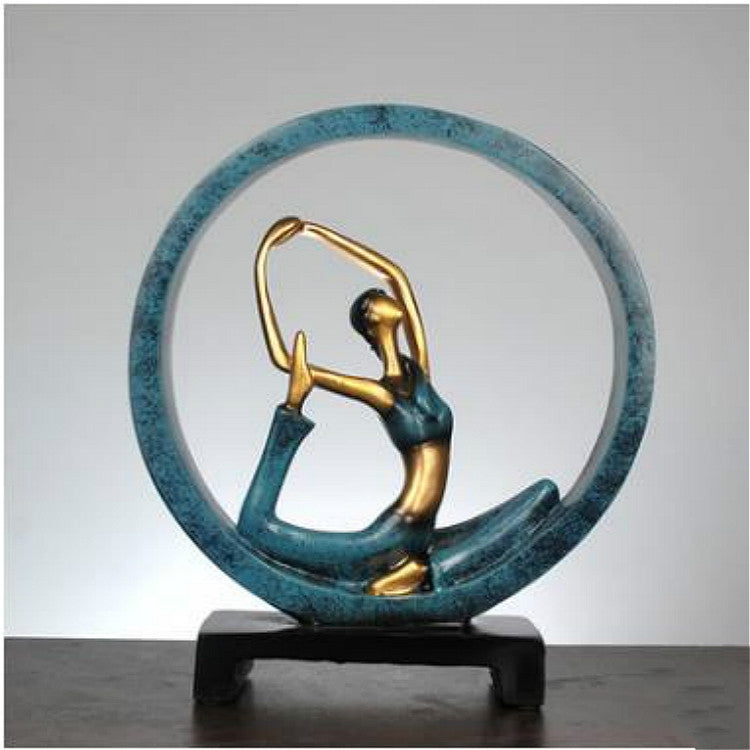 Modern Abstract Art Resin Yoga Pose Statue Yoga Studio Decorations