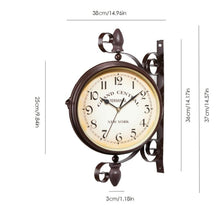 Load image into Gallery viewer, Classic Creative Cafe Decoration Bar Double-sided Wall Clock, Double-sided Wall Clock