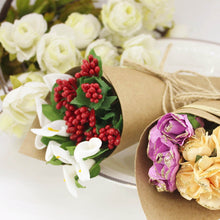 Load image into Gallery viewer, 100 PCS Kraft Paper Cone Bouquet Candy Bag Christmas Wedding Party Gift Wrap with Twine, Bouquet Kraft Paper Cone