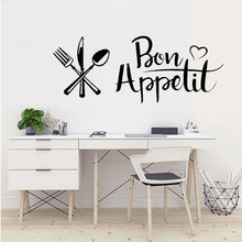 Load image into Gallery viewer, DIY Knife And Fork Removable Wall Decal Family Mural Art 3D Home Decor