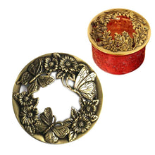 Load image into Gallery viewer, Built-in Wrought Iron Polythermal Anti-hanging Wall Scented Candle Zinc Alloy Smart Cover, Flower Section, Golden Snowflake, Holy Fruit, Butterfly Love Flower, 3D Butterfly, Dragonfly