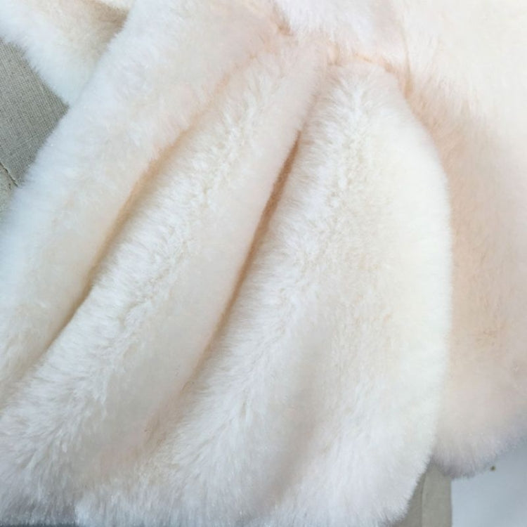 Women Winter Thicken Plush Faux Rabbit Fur Scarf Solid Color Warmer Neckerchief