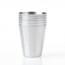 Load image into Gallery viewer, 2 Sets Outdoor Mini Stainless Steel Small Wine Glass Hiking Camping Travel Portable Drinking Cup Set with Leather Case, Small 30ml Travel Portable Drinking Cup