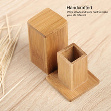 Load image into Gallery viewer, 2 PCS Natural Bamboo Toothpick Box Square Restaurant Hotel Toothpick Can with Lid, Bamboo Toothpick Box