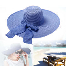 Load image into Gallery viewer, Women Summer Hats Foldable Wide Large Brim Beach Sun Straw Cap Elegant Hats Caps