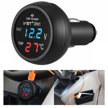 Load image into Gallery viewer, 3 In 1 Car USB Charger Car Cigarette Lighter With Voltage Detection Display Multi-function Monitoring Table