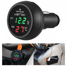 Load image into Gallery viewer, 3 In 1 Car USB Charger Car Cigarette Lighter With Voltage Detection Display Multi-function Monitoring Table
