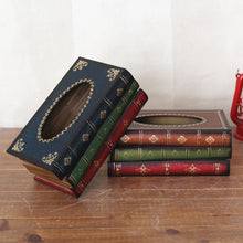 Load image into Gallery viewer, Retro Hand Drawn Book Style Tissue Box Case