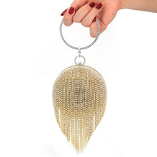Load image into Gallery viewer, Diamond Tassel Women Party Metal Crystal Clutches Evening Bags Wedding Bag Bridal Shoulder Handbag