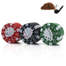 Load image into Gallery viewer, Small Chip Poker Cigarette Crusher Zinc Alloy 3 Layer Metal Grinder Random Color Delivery, Small Grinder