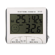 Load image into Gallery viewer, LCD Digital Thermometer Hygrometer Moisture Meter and Wired Temperature with External Sensor White, LCD Digital Thermometer