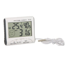 Load image into Gallery viewer, LCD Digital Thermometer Hygrometer Moisture Meter and Wired Temperature with External Sensor White, LCD Digital Thermometer