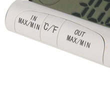 Load image into Gallery viewer, LCD Digital Thermometer Hygrometer Moisture Meter and Wired Temperature with External Sensor White, LCD Digital Thermometer