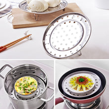 Load image into Gallery viewer, Multifunctional Waterproof Shelf Steaming Tray Stainless Steel Steaming Grid Cage Steaming Sheet Steaming Rack, 20cm, 22cm, 24cm, 26cm